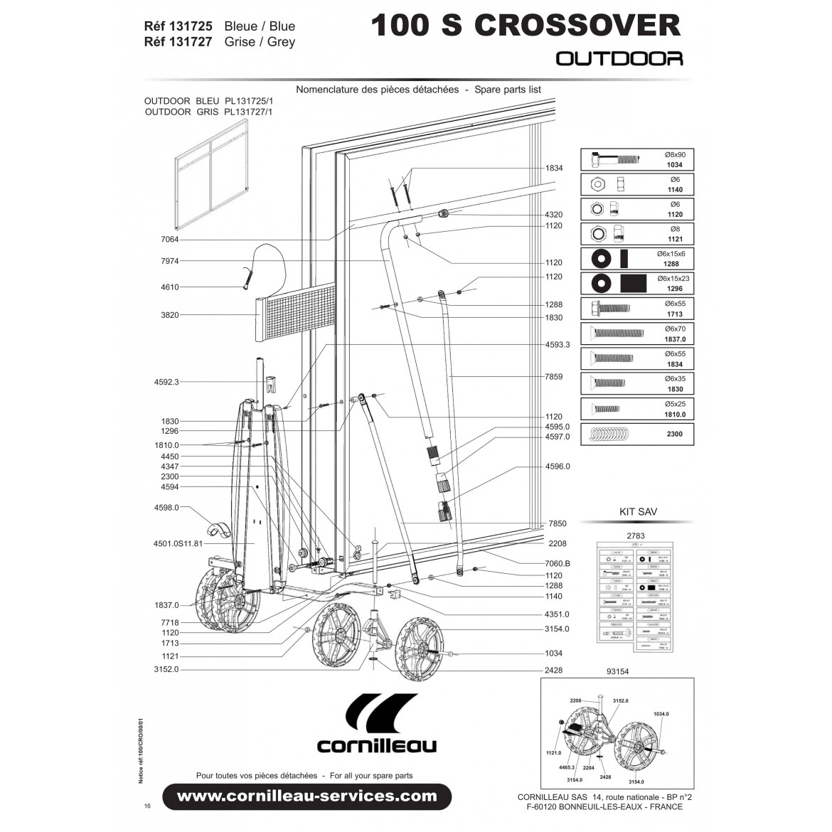 TABLE 100 S CROSSOVER OUTDOOR BLEUE