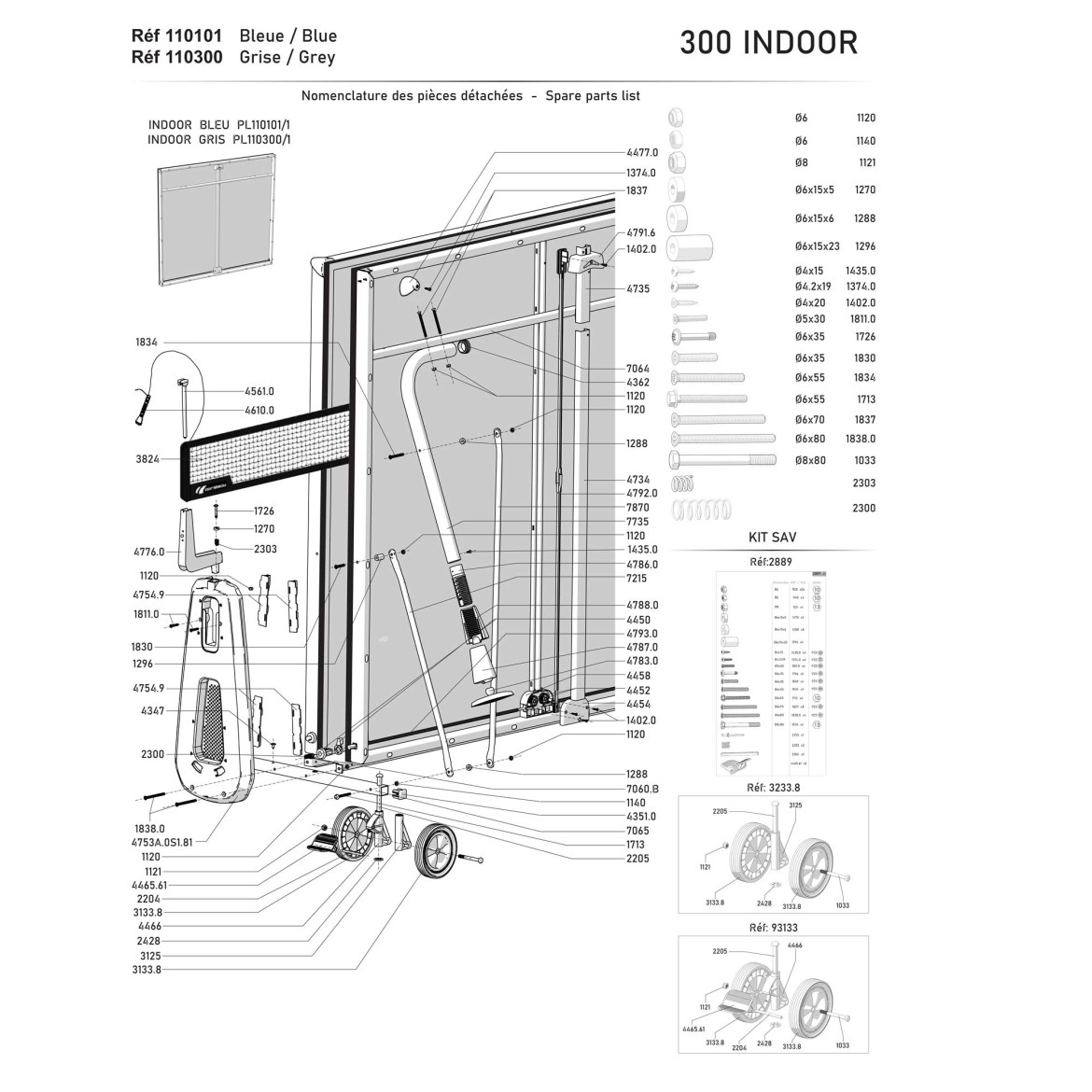 Tische 300 Indoor blau