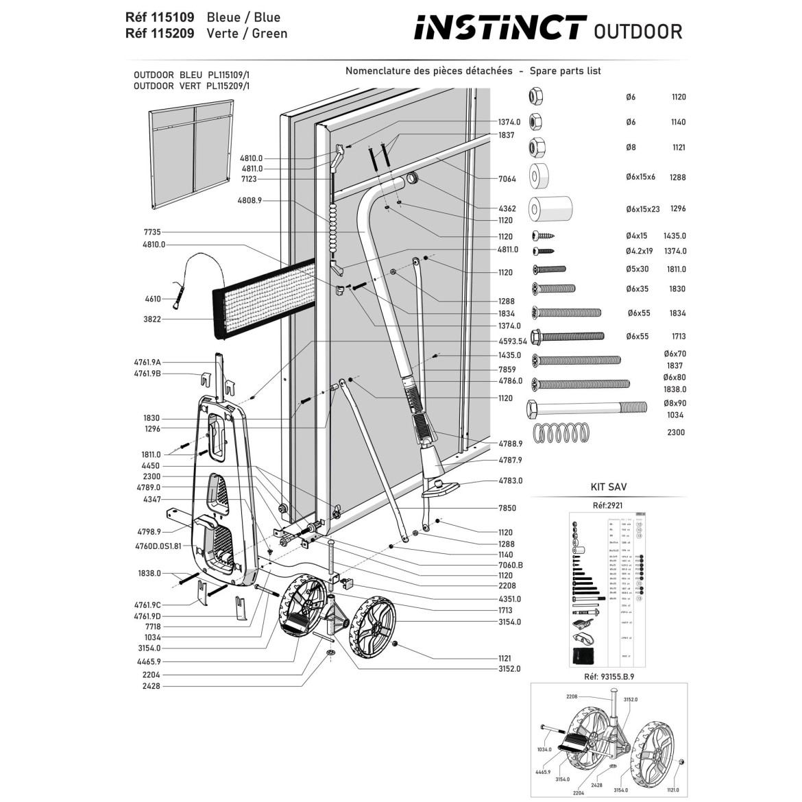 Table INSTINCT Outdoor bleue
