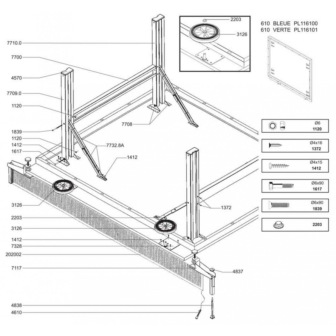 Table COMPETITION 610 BLEUE