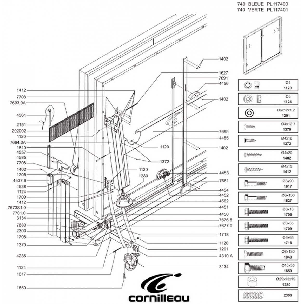 Table COMPETITION 740 BLEUE