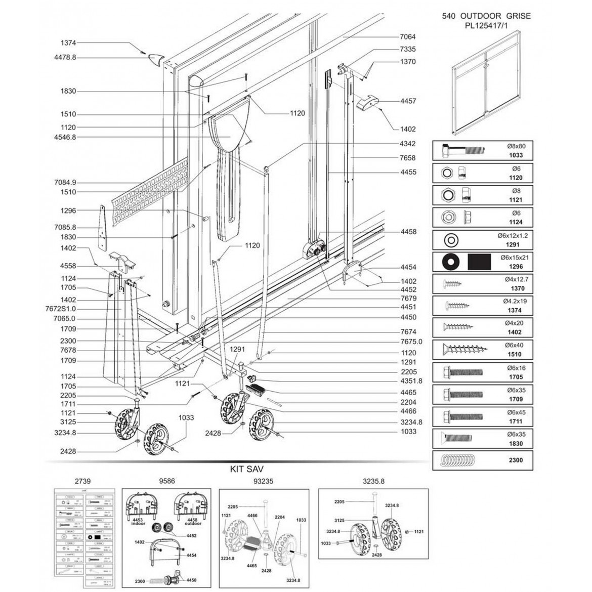 Table PRO 540 OUTDOOR GRISE