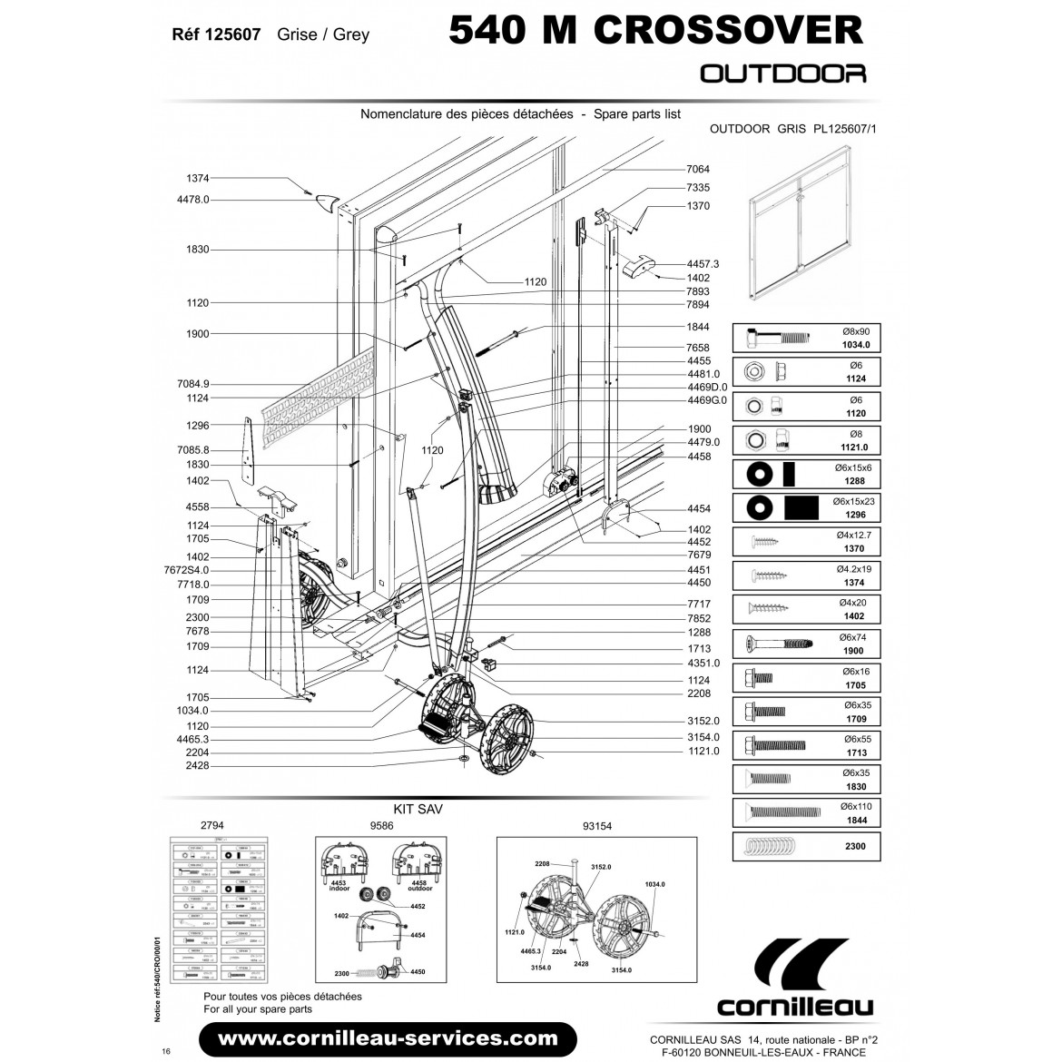 TABLE 540 M CROSSOVER OUTDOOR GRISE