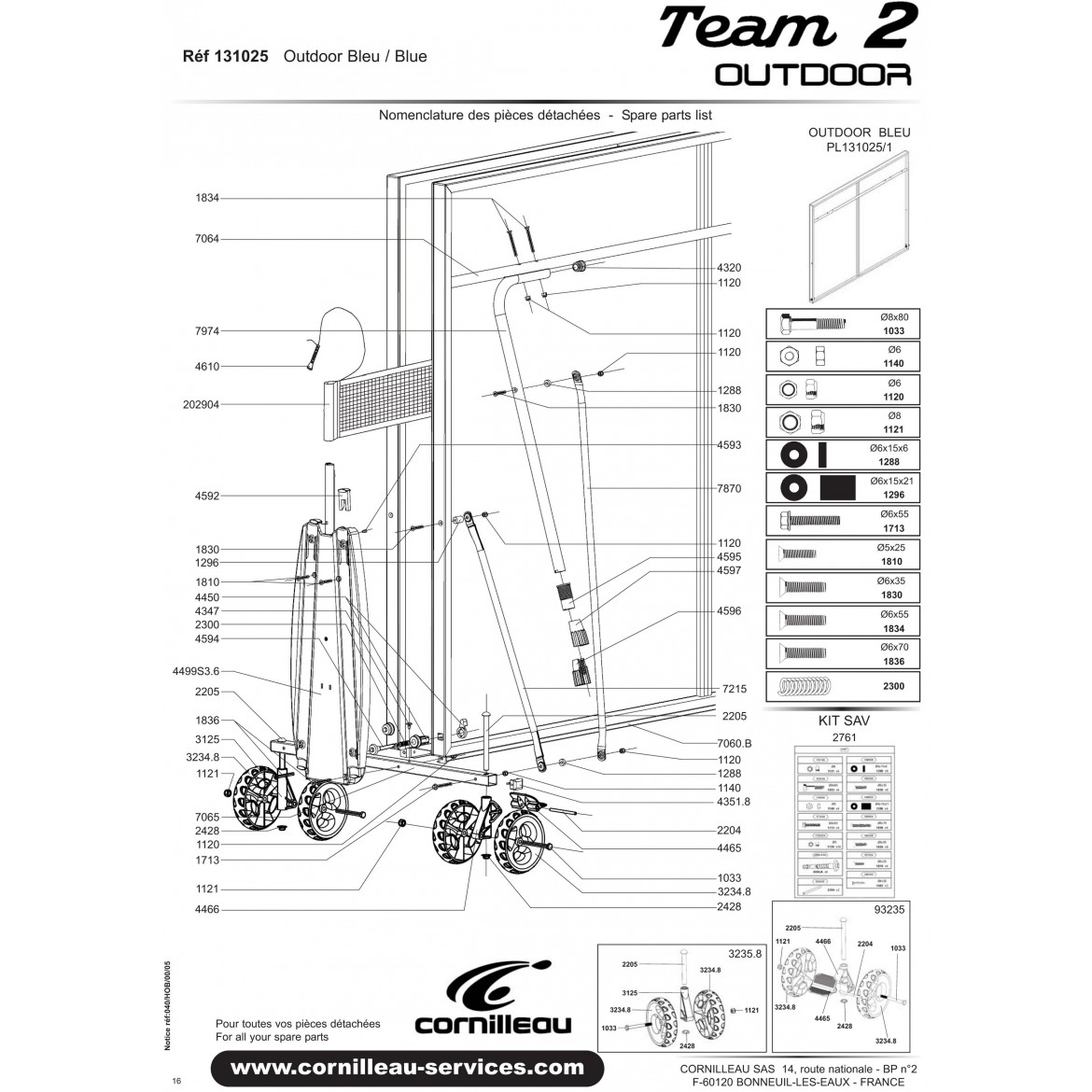 Table TEAM II OUTDOOR BLEUE
