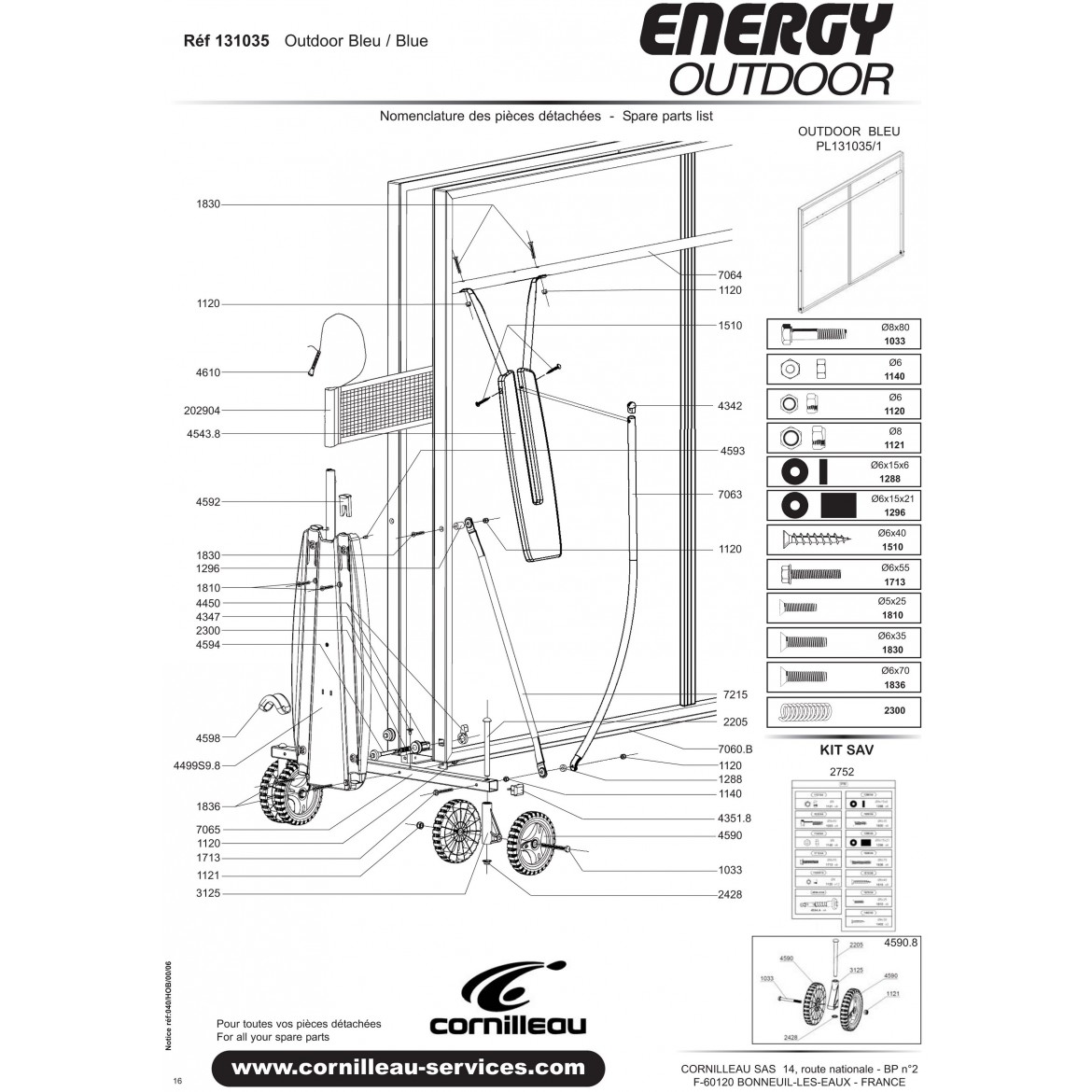 Table ENERGY OUTDOOR BLEUE