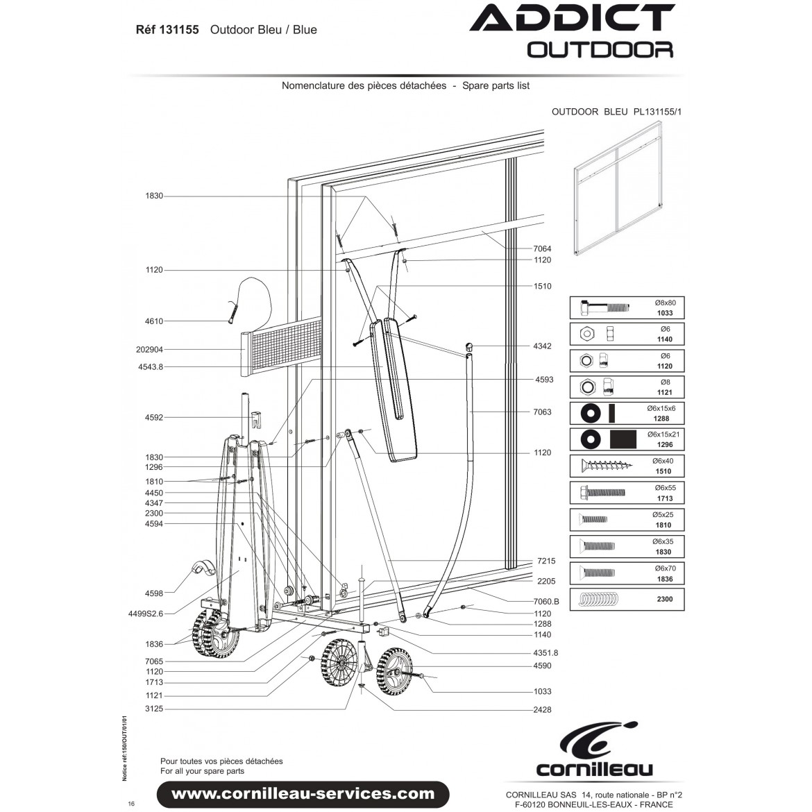 TABLE ADDICT OUTDOOR  BLEUE