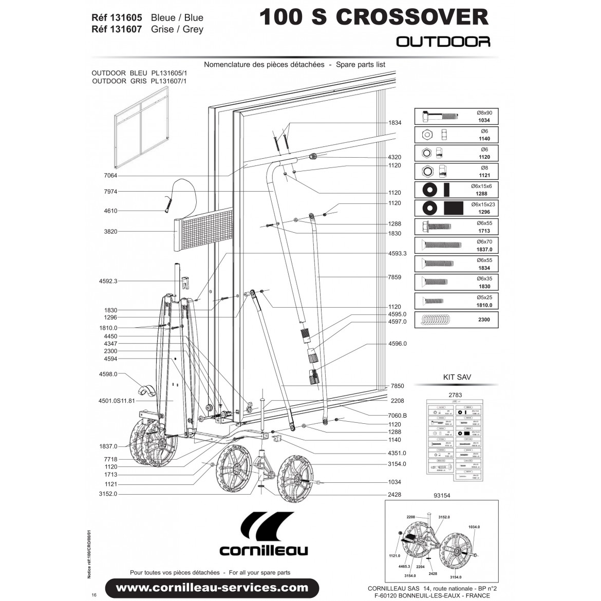 Tische 100 S CROSSOVER OUTDOOR Blau
