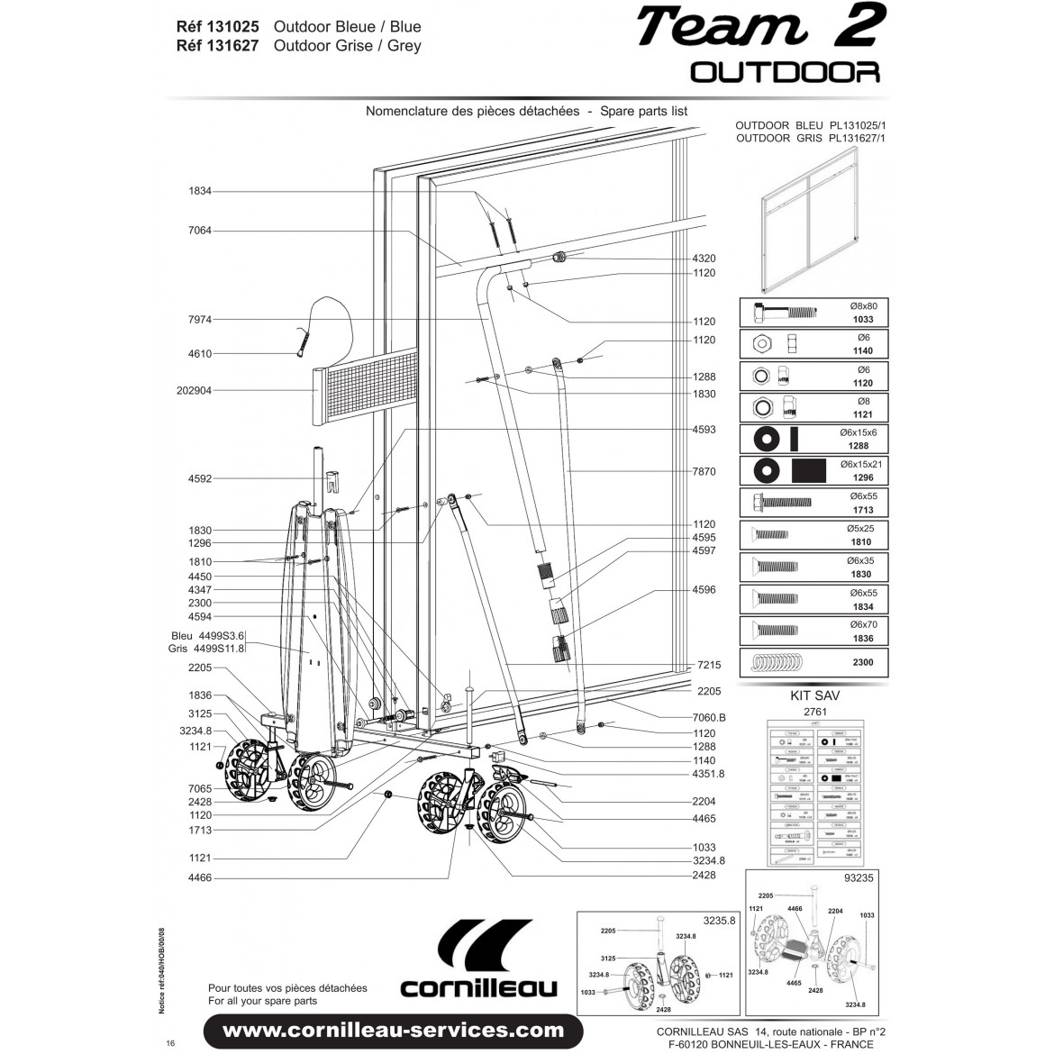 Tische TEAM II S OUTDOOR Grau