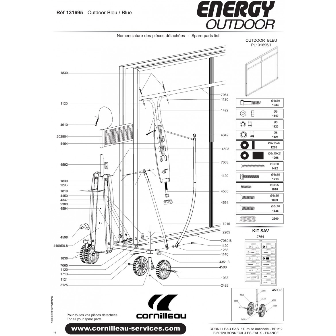 TABLE ENERGY OUTDOOR BLEUE
