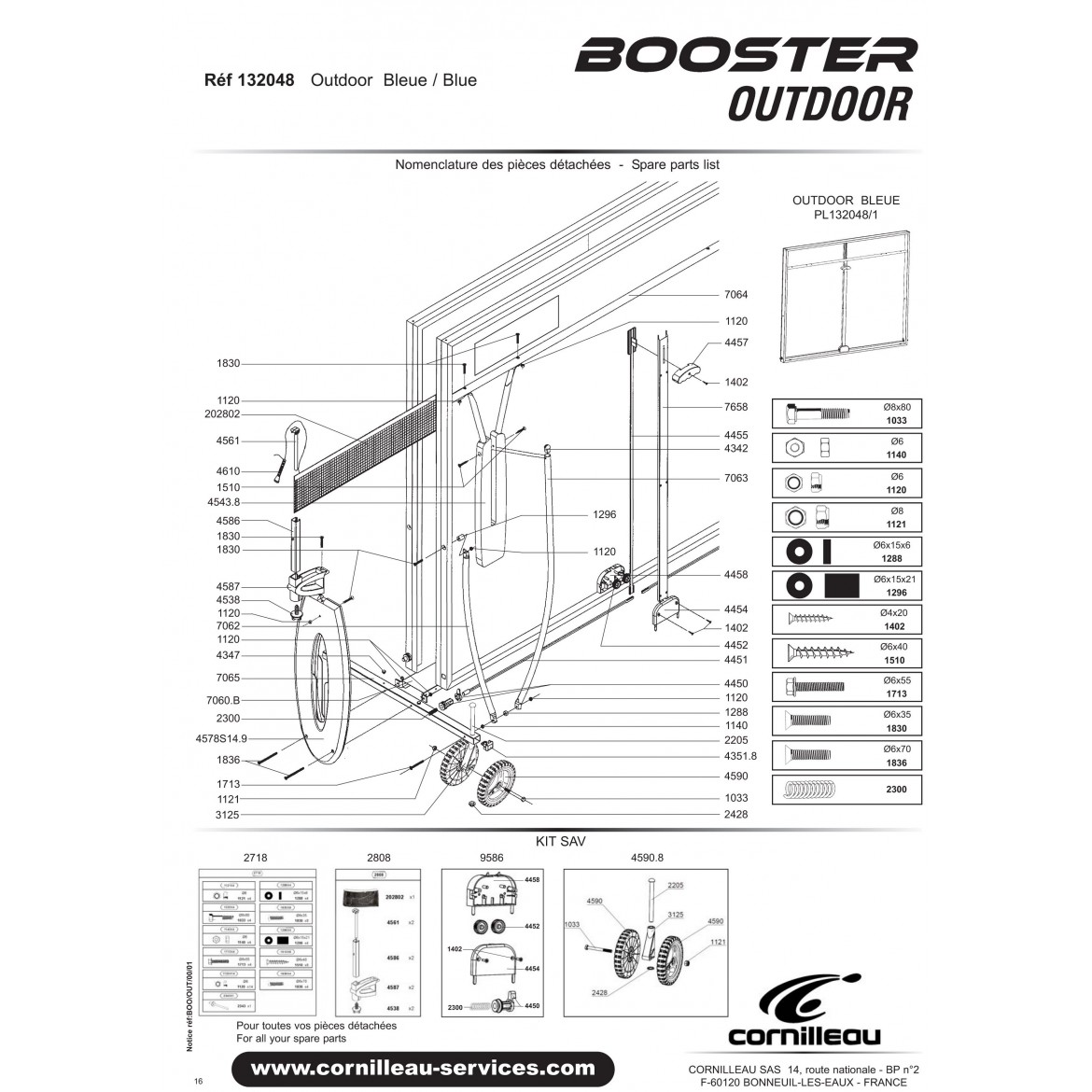TABLE BOOSTER S OUTDOOR blue