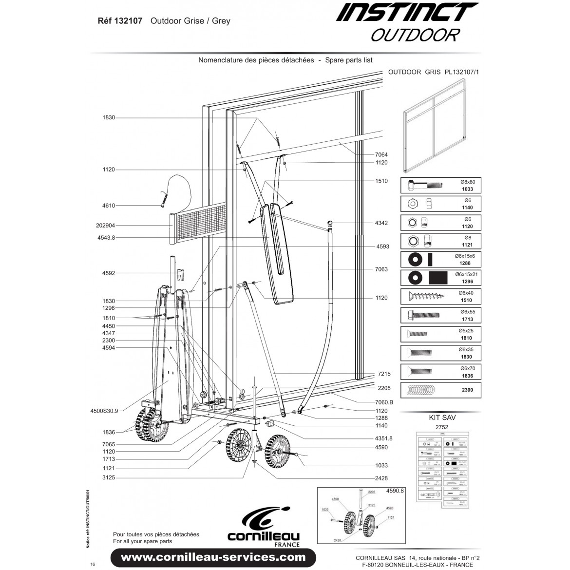 TABLE OUTDOOR INSTINCT GRISE