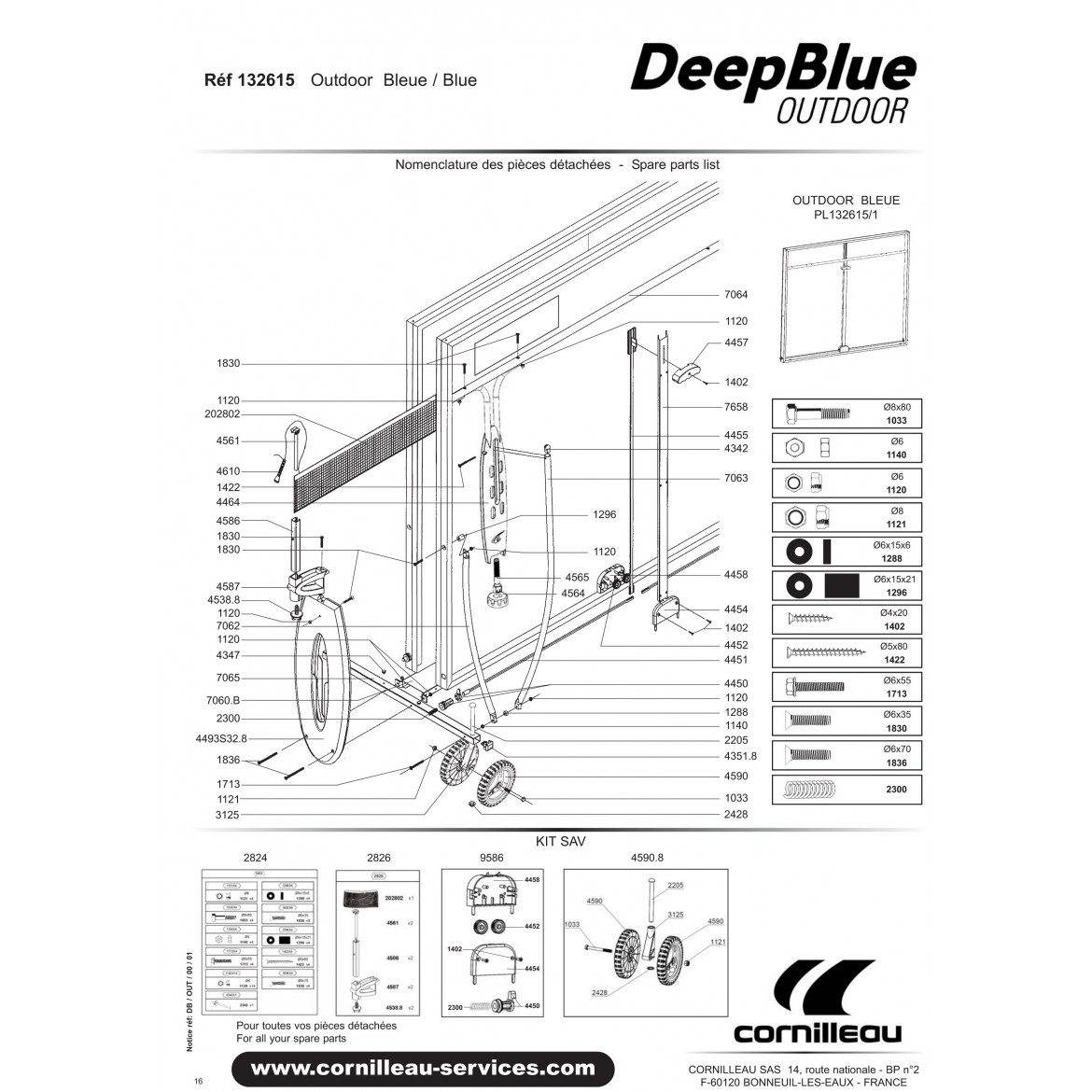 TABLE OUTDOOR DEEP BLUE