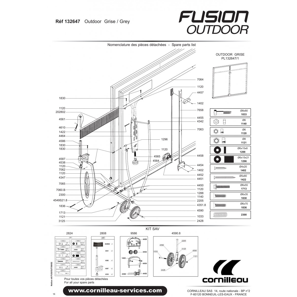 TABLE FUSION S 2 OUTDOOR GRISE