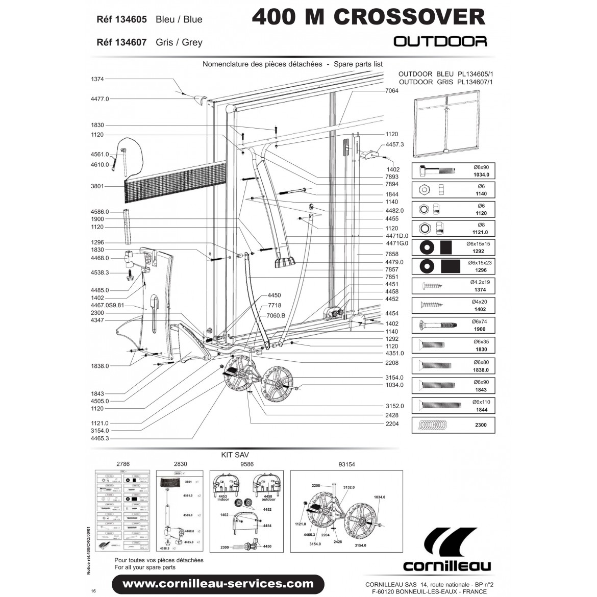 TABLE 400 M CROSSOVER OUTDOOR GRISE