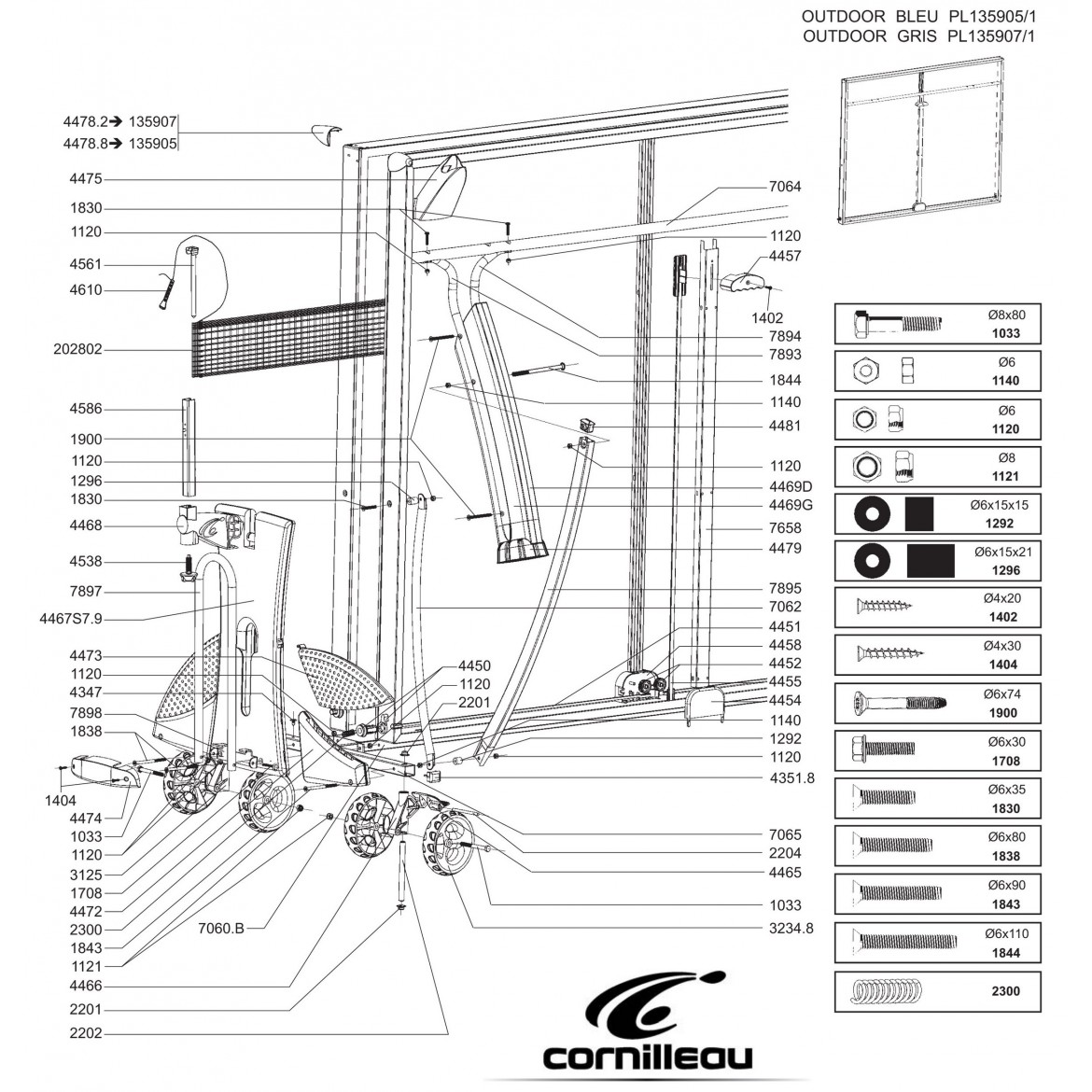 Table SPORT 500M OUTDOOR GRISE