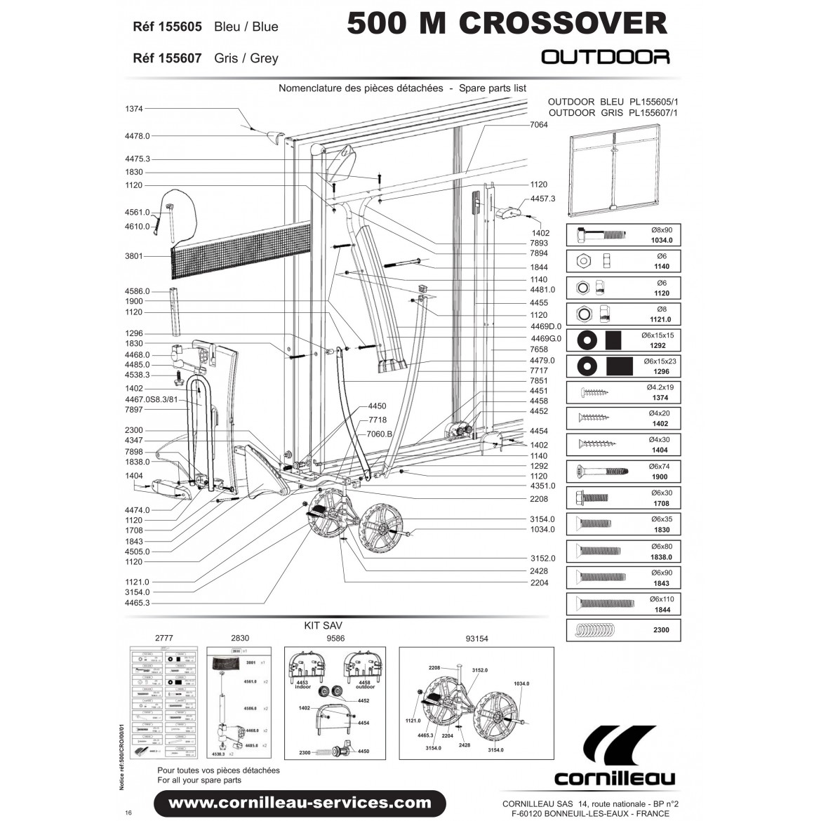 TABLE 500M CROSSOVER OUTDOOR GRISE