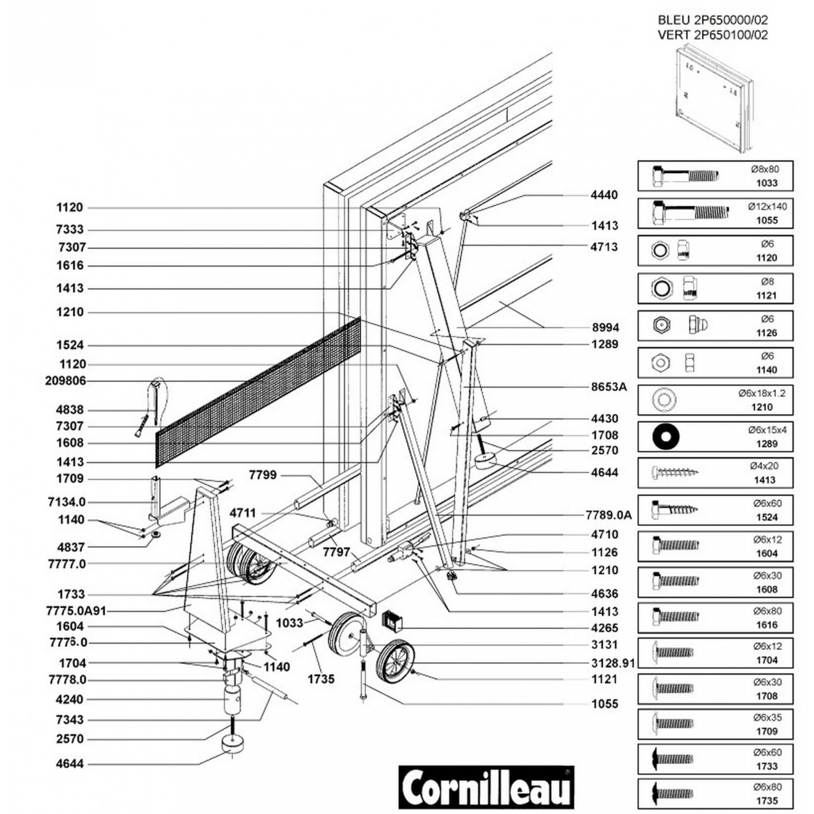 Table COMPETITION 650 BLEUE