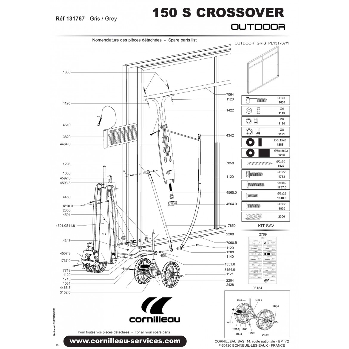 TABLE 150 S CROSSOVER OUTDOOR GRISE