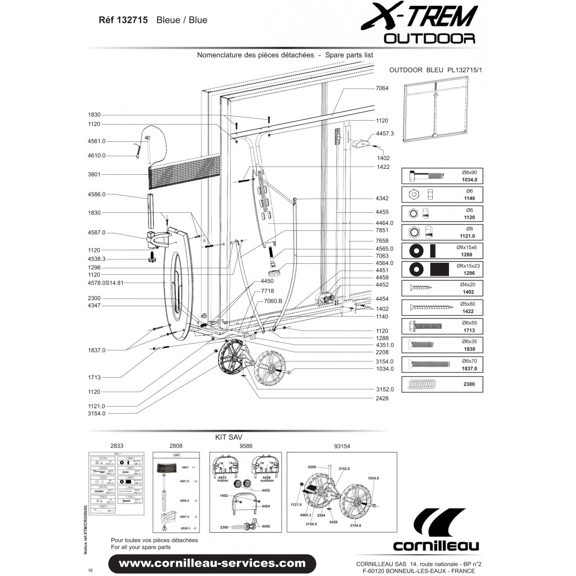 TABLE X-TREM BLEUE