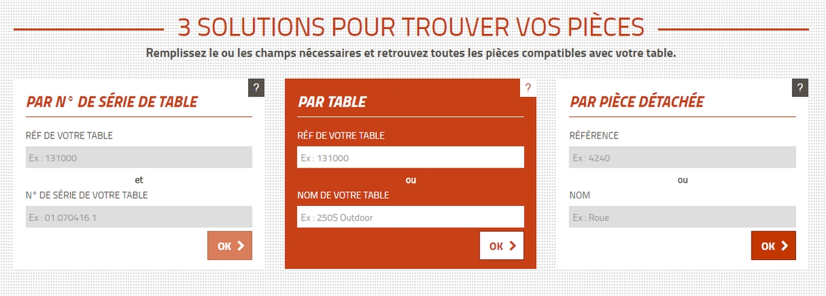 moteur de recherche par table cornilleau